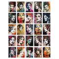 50 Pcs Glitter & Glamour Women Portraits Collage Kit Gold Bold Modern Retro Pop Street Art Wall Prints A6 Set Pack 15x10 cm (6x4") Bedroom Teen Girl