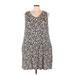 Maurices Casual Dress - Shift V-Neck Sleeveless: Tan Leopard Print Dresses - Women's Size 4X