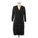 New York & Company Casual Dress - Shirtdress: Black Dresses - Women's Size Medium