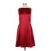 Gap Casual Dress - A-Line Crew Neck Sleeveless: Burgundy Print Dresses - Women's Size 4