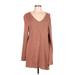 Lands' End Casual Dress - Sweater Dress: Brown Dresses - Women's Size Large