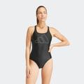 Badeanzug ADIDAS PERFORMANCE "BIG BARS SUIT" Gr. 38, N-Gr, schwarz (black) Damen Badeanzüge Bekleidung