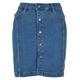 Sommerrock URBAN CLASSICS "Urban Classics Damen Ladies Organic Stretch Button Denim Skirt" Gr. 34, blau (clearblue washed) Damen Röcke
