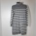 J. Crew Sweaters | J Crew Gray White Striped Wool Blend Turtleneck Sweater Dress Size Xs | Color: Gray/White | Size: Xs