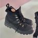 Urban Outfitters Shoes | Black Blueish Combat Boots | Color: Black/Blue | Size: 8