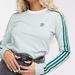 Adidas Tops | Adidas Originals Adicolor Three Stripe Long Sleeve T-Shirt In Mint Green Size M | Color: Green | Size: M