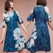 Anthropologie Dresses | Anthropologie Maeve Teal Elia Floral Cold Shoulder Dress | Color: Blue/Green | Size: 0