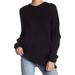Free People Sweaters | Free People Downtown Sweater Asymmetrical Hem Ribbed Drop Shoulder Black Size S | Color: Black | Size: S