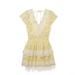 American Eagle Outfitters Dresses | Aeo Floral With Embroidery Wrap Mini Dress | Color: Yellow | Size: Xs