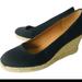 J. Crew Shoes | J. Crew Women’s Navy Blue Classic Espadrille Wedge Closed Toe Pumps Size 9.5 | Color: Blue | Size: 9.5