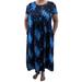 Anthropologie Dresses | Anthropologie Porridge Blue Tropical Print Polyester Maxi Dress Large | Color: Blue | Size: L