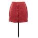 BCBGMAXAZRIA Faux Leather Mini Skirt Mini: Red Solid Bottoms - Women's Size Small