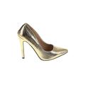 Michael Antonio Heels: Slip On Stiletto Cocktail Gold Shoes - Women's Size 8 - Pointed Toe