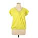 Lane Bryant Short Sleeve Top Yellow V Neck Tops - Women's Size 16 Plus