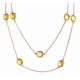 SILCASA Citrine Quartz Gemstone Statement Necklace for Women Handmade Custom Jewelry Party Gift for Her 35"