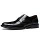 Ninepointninetynine Oxford Shoes for Men Lace Up Wing Tip Brogue Embossed Round Burnished Toe Leather Rubber Sole Slip Resistant Anti-Slip Party (Color : Black, Size : 7 UK)