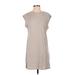 H&M Casual Dress - Shift Crew Neck Short sleeves: Gray Print Dresses - Women's Size Small