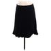 Ann Taylor LOFT Casual Fit & Flare Skirt Knee Length: Black Solid Bottoms - Women's Size Small
