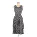 Agnes & Dora Casual Dress - Midi: Gray Chevron Dresses - New - Women's Size Medium