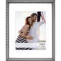 MCS 8X10" Thin Bead Wood Collage & Portrait Frame with 5x7 White Mat (Pewter) 47598