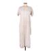 Old Navy Casual Dress - Midi High Neck Short sleeves: Ivory Dresses - Women's Size Medium