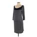 Motherhood Casual Dress - Sheath Boatneck 3/4 sleeves: Blue Color Block Dresses - Women's Size Small Maternity