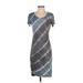 Urban X Casual Dress - Sheath Scoop Neck Short sleeves: Gray Print Dresses - Women's Size Small