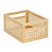mDesign Natural Cane Kitchen Organizer Storage Bin w/ Handles Solid Wood in Brown | 9.8 W x 12.6 D in | Wayfair 23540MDK
