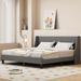 Ebern Designs Steaven Slat Bed Upholstered/Linen in Gray | 38.5 H x 81.1 W x 81.1 D in | Wayfair 4208085C558147BDBDCABD785E999C26