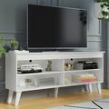 George Oliver Khursheed TV Stand Cabinet w/ 4 Shelves & Cable Management, TV Table Unit for TVs up to 55" in White | Wayfair