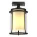 Hubbardton Forge Meridian 1 - Light 7.7" Simple Cylinder Semi Flush Mount Glass in White/Black/Yellow | Wayfair 365605-SKT-80-ZS0297