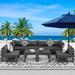 Latitude Run® Gilemette 8 Pieces Outdoor Patio Aluminum Sectional Set w/ Cushions & Table Metal/Rust - Resistant Metal in Gray/Black | Wayfair