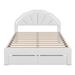 Brayden Studio® Misag Upholstered Platform Bed w/ Seashell Shaped Headboard, LED & 2 Drawers Metal in White/Black | 45 H x 62.7 W x 84 D in | Wayfair