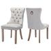 House of Hampton® Jesly Tufted Linen Dining Chair (set of 2） Wood/Upholstered/Fabric in Brown | 37.5 H x 19.7 W x 24.4 D in | Wayfair
