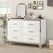 Latitude Run® Elegant Dresser w/ Metal Handle & 6 Drawers Wood in Brown/White | 31.4 H x 47.2 W x 15.7 D in | Wayfair