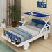 Zoomie Kids Akaalbir Platform Storage Bed, Solid Wood in Blue/White | Wayfair 56F5D713F07744EC8841F54FDFFBF709