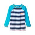 Hatley - Langarm-Badeshirt Shark Stripes In Blau/Weiß, Gr.104