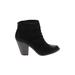 Fergalicious Ankle Boots: Black Print Shoes - Women's Size 10 - Almond Toe