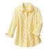 Draper's & Damon's Women's 3/4 Sleeve Bias Stripe Shirt - Yellow - PL - Petite