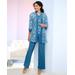 Draper's & Damon's Women's 3-Piece Ombre Soutache Pant Set - Blue - 18W - Womens