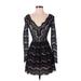 Dolce Vita Casual Dress - Mini V Neck Long sleeves: Black Solid Dresses - Women's Size X-Small