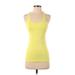 Nike Active Tank Top: Yellow Solid Activewear - Women's Size Small