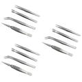 12 Pcs Steel Tweezers Set Multifuctional Thickened Pointed Tweezers Kit Machine Repair DIY Manicure Holding Jewelry Tweezers