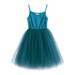 Baby Girls Tutu Dress Toddler Cotton Tutu Dress Tulle Dresses Girl Sleeveless Princess Blue Suspenders Solid Color Dress Girls Lace Dress Sleeveless Girl Wedding Dress