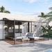 Outsunny 13' x 10' Steel Outdoor Pergola Gazebo, Patio Canopy with Weather-Resistant Fabric and Drainage Holes