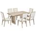 Wood Dining Table Set for 6, Farmhouse Rectangular Dining Table and 6 Upholstered Chairs Ideal for Dining Room, Kitchen