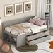 Twin Size Daybed with Drawers & Shelves, Space-Saving Wood Daybed Frame, Modern Elegance&Functionality for Bedroom Decor