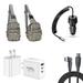 Travel Bundle for TCL 50 XE NXTPAPER 5G Tactical Storage Sling Backpack Tempered Glass Screen Protector 40W Car Charger Power Adapter 3-Port Wall Charger USB C to USB C Cable (ACU Camo)