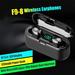 F9-8 TWS BT5.0 Wireless Earphones In-Ear Earbuds LED Display/CVC Noise Reduction/Touch Control/HiFi Stereo Sound/1200mAh Power Bank Headset with Mic Headphones Compatible with Andriod iOS