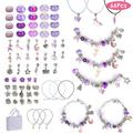 iMounTEK 66Pcs Charm Bracelet Making Kit DIY Charm Bracelet Making Kit Jewelry Making Kit with Gift Box for 5-12 Years Old Girls Purple